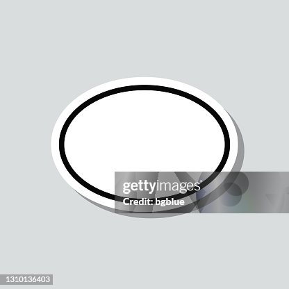 Oval. Icon sticker on gray background Oval. Icon sticker on gray background