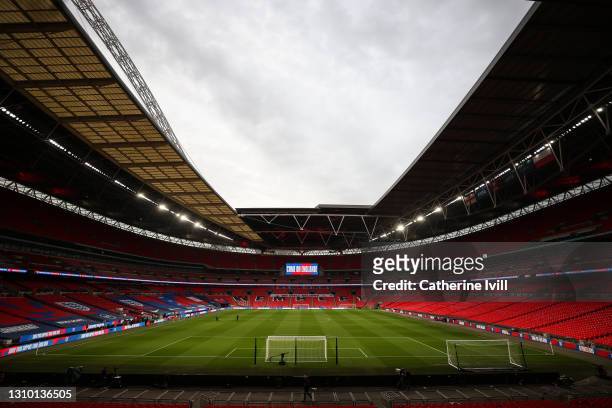 General view inside the stadium prior to during the FIFA World Cup 2022 Qatar qualifying match between England and Poland on March 31, 2021 at...