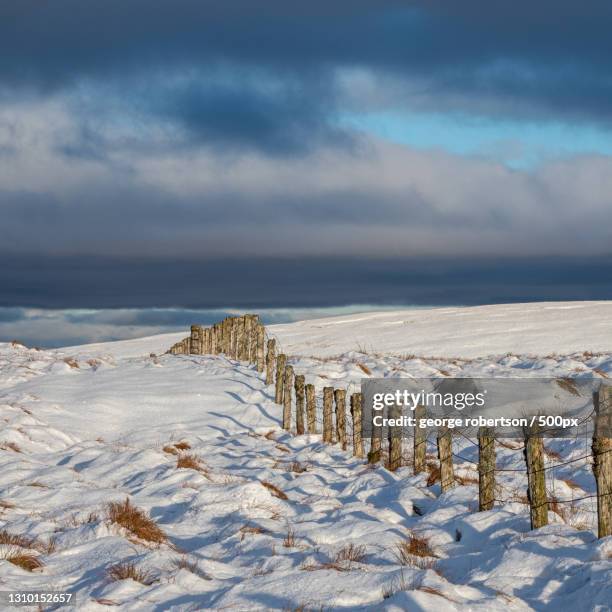 scenic view of sea against sky during winter,glasgow,united kingdom,uk - campsie fells stock pictures, royalty-free photos & images