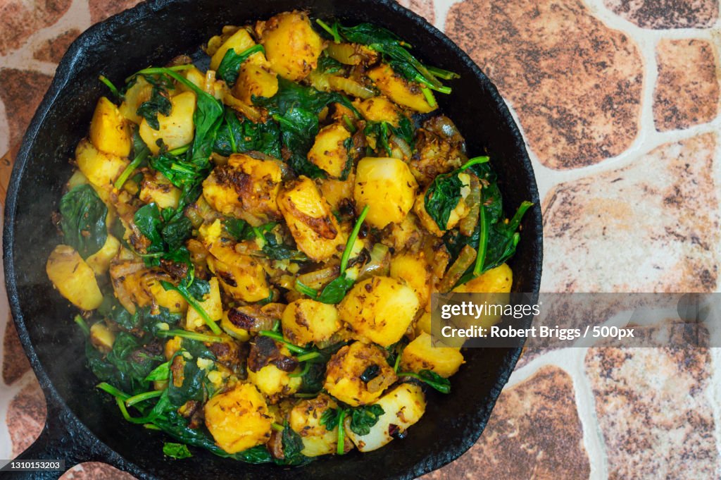 Directly above shot of food in container on table
