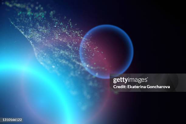 abstract  cosmic background with sequin bokeh and copy space. - atomic whirl stock pictures, royalty-free photos & images