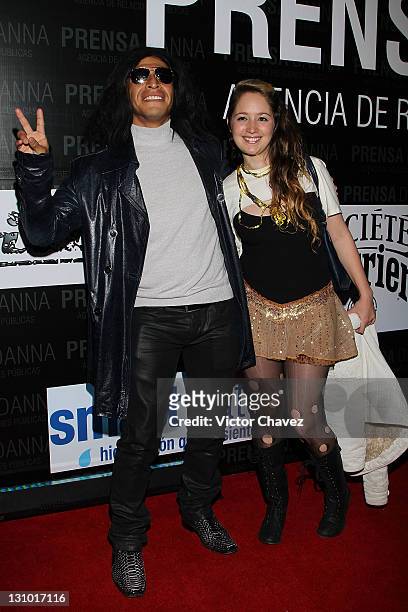 Actor Gerardo Taracena and Thalia Otorrondon attend the Danna Press anniversary party at Gretta on October 28, 2011 in Mexico City, Mexico.