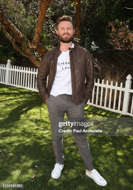 Reality TV personality Bobby Berk visits Hallmark Channel's "Home & Family" at Universal Studios Hollywood on March 31, 2021 in Universal City,...