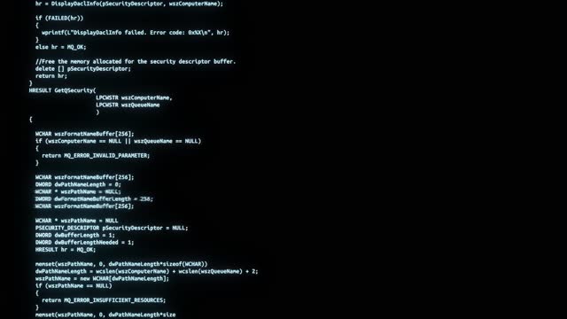 Programming code running over computer screen terminal hacking Animation Background.