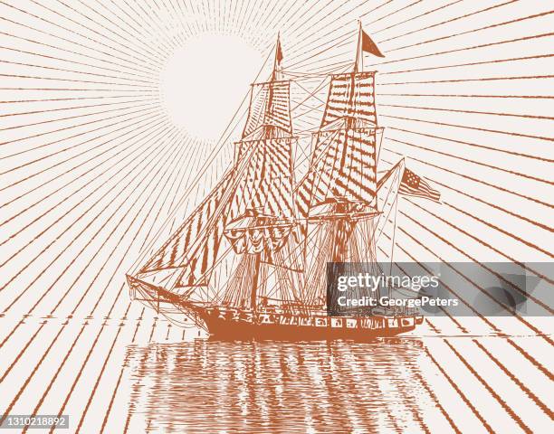 tall ship - old ship stock illustrations
