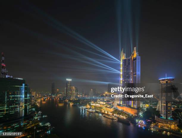 cityscape view of iconsiam bangkok,thailand - river chao phraya stock pictures, royalty-free photos & images