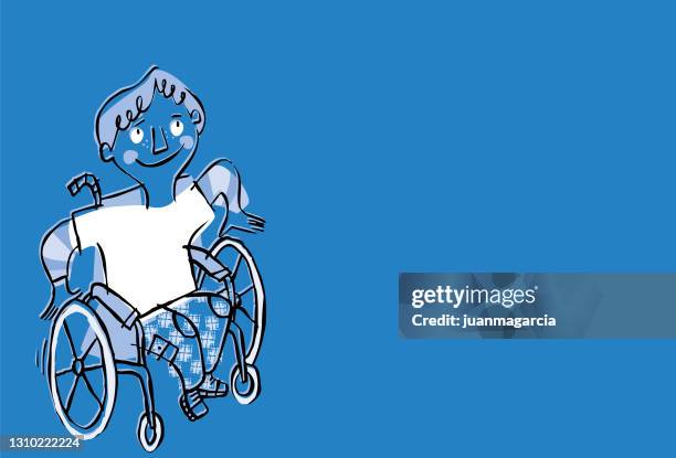 child in wheelchair - als stock illustrations