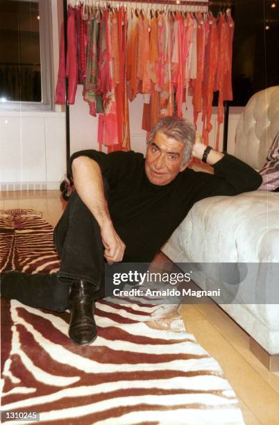 Italian fashion designer Roberto Cavalli poses for a portrait December 6, 2000 at his New York City showroom. Cavalli is known for his striking use...