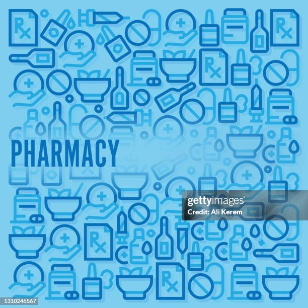 pharmacy pattern - chemist stock illustrations