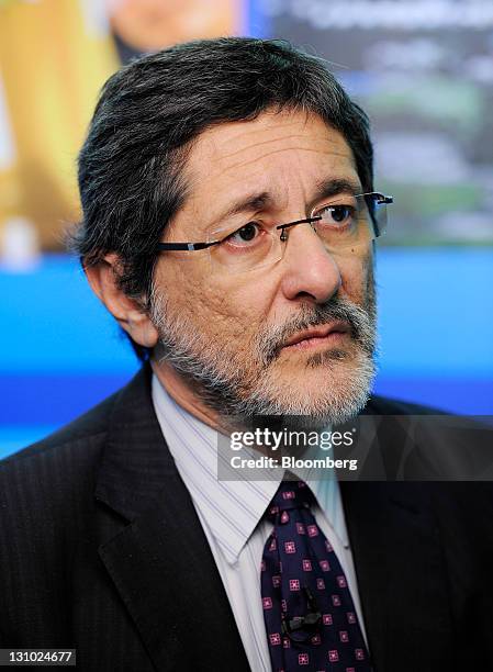 Jose Sergio Gabrielli, chief executive officer of Petroleo Brasileiro SA , pauses during an interview in Singapore, on Tuesday, Nov. 1, 2011....
