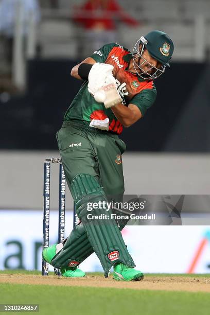 Soumya Sarkar of Bangladesh in action during game three of the International T20 series between New Zealand and Bangladesh at Eden Park on April 01,...