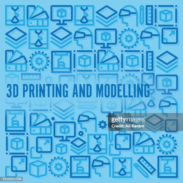 3d印刷とモデリングパターン - 印刷版点のイラスト素材／クリップアート素材／マンガ素材／アイコン素材