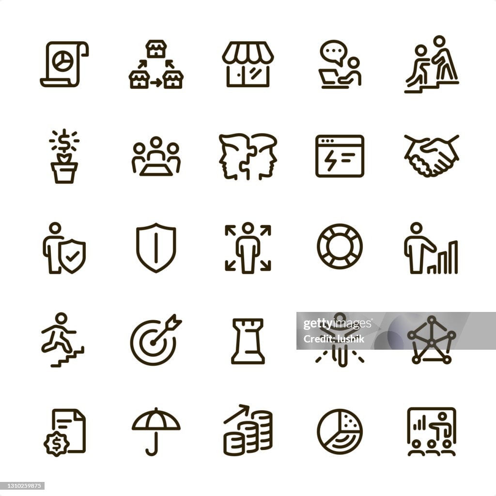 Retail Trade Business - Pixel Perfect line icons