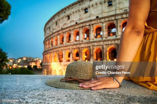 travel doesn't become an adventure until you leave yourself behind - coliseum rome stock pictures, royalty-free photos & images