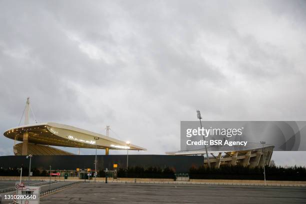 General view from the outside of Ataturk Olympic Stadium during the World Cup Qualifier match between Turkey and Latvia at Ataturk Olympic Stadium on...