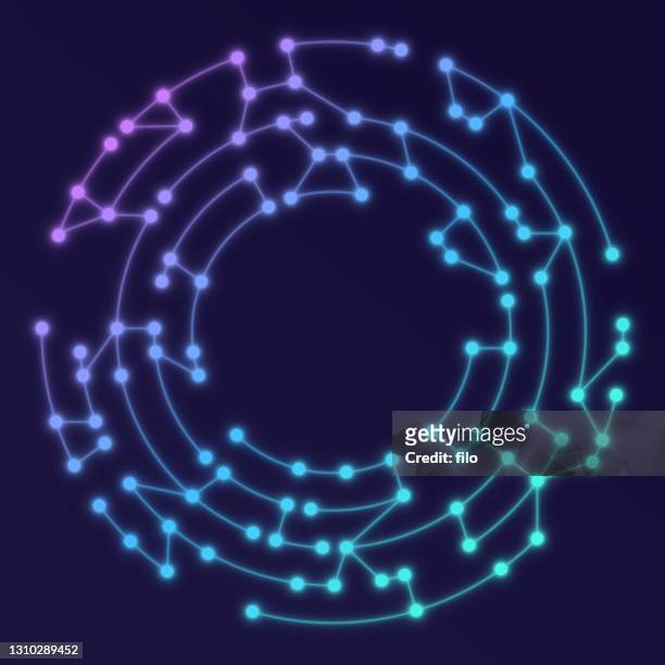 circle rune dot design - connected dots stock illustrations
