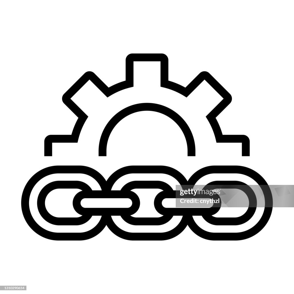 Supply Chain Management Line Icon Outline Symbol Vector Illustration