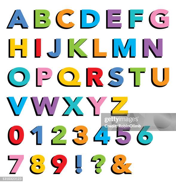 colorful alphabet - number 7 stock illustrations