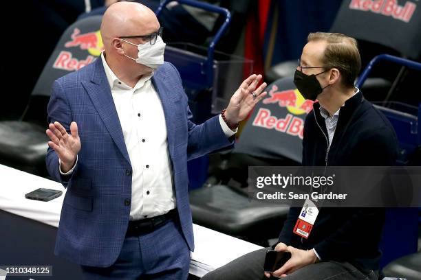 David Griffin Executive Vice President of Basketball Operations for the New Orleans Pelicans speaks with Jeff Weltman President of Basketball...