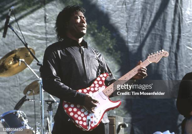 Buddy Guy performs during the Santa Cruz Blues Festival at Aptos Village Park on May 28, 1994 in Aptos, California.