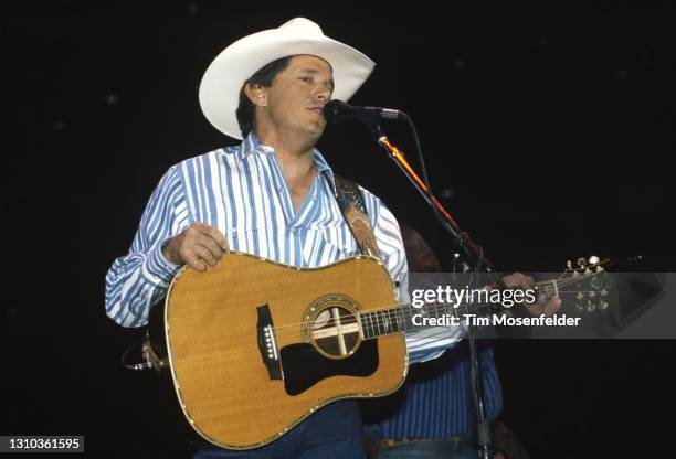 George Strait performs at San Jose Arena on April 24, 1994 in San Jose, California.