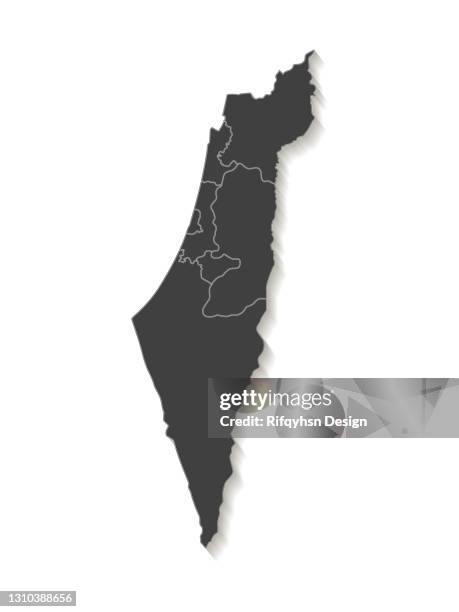 israel map with paper cut effect on blank background - jerusalem stock illustrations