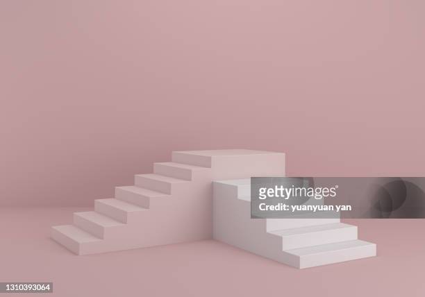 3d rendering product background - staircase stock pictures, royalty-free photos & images