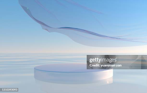 3d rendering product background - sea clear sky stock pictures, royalty-free photos & images