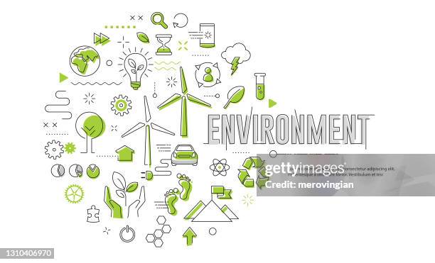 bildbanksillustrationer, clip art samt tecknat material och ikoner med symboler för en miljövänlig livsstil - förnybar energi