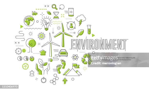 symbols of an environmentally friendly lifestyle - environmental issues stock illustrations