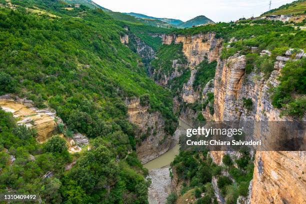 the osumi canyon in skrapar - osumi stock pictures, royalty-free photos & images