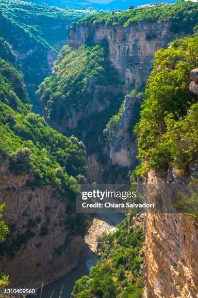 the osumi canyon in skrapar - osumi stock pictures, royalty-free photos & images