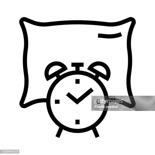 sleep and wake up time line icon, outline symbol vector illustration - eyes closed stock illustrations