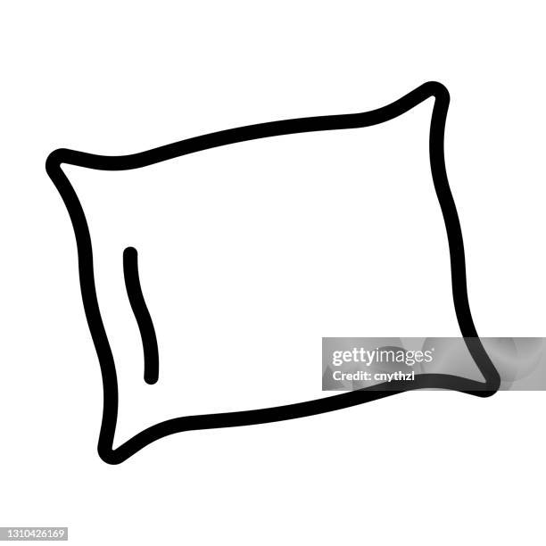 illustrazioni stock, clip art, cartoni animati e icone di tendenza di icona pillow line, illustrazione vettoriale simbolo contorno - cuscino