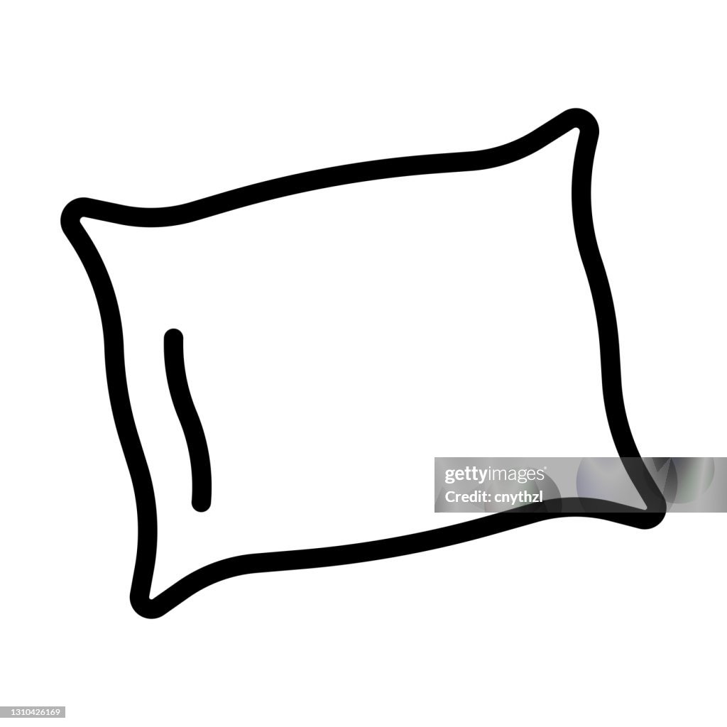 Ícone da linha de travesseiro, ilustração vetorial do símbolo de contorno