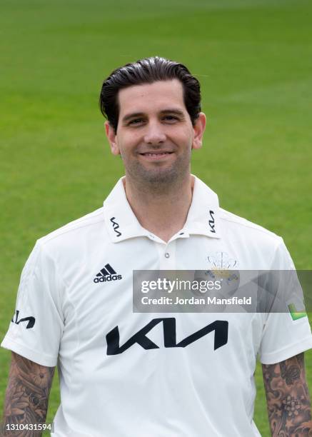 Jade Dernbach of Surrey during the Surrey CCC Photocall at The Kia Oval on April 01, 2021 in London, England.