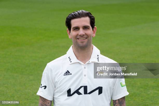 Jade Dernbach of Surrey during the Surrey CCC Photocall at The Kia Oval on April 01, 2021 in London, England.