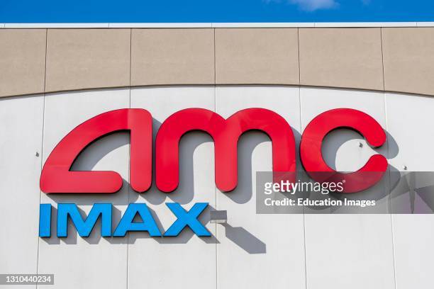 Maple Grove, Minnesota, AMC movie theater logo with IMAX.