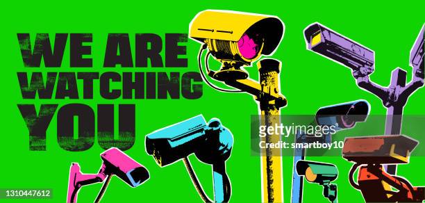 cctv- oder überwachungskameras - surveillance camera stock-grafiken, -clipart, -cartoons und -symbole