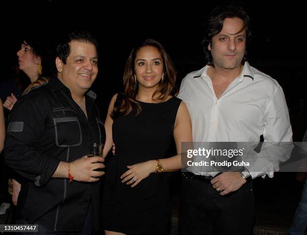 Natasha Madhwani and Fardeen Khan attend the Rohit Gandhi and Rahul Khanna's new store Launch D-7 on May 11, 2011 in Mumbai, India.