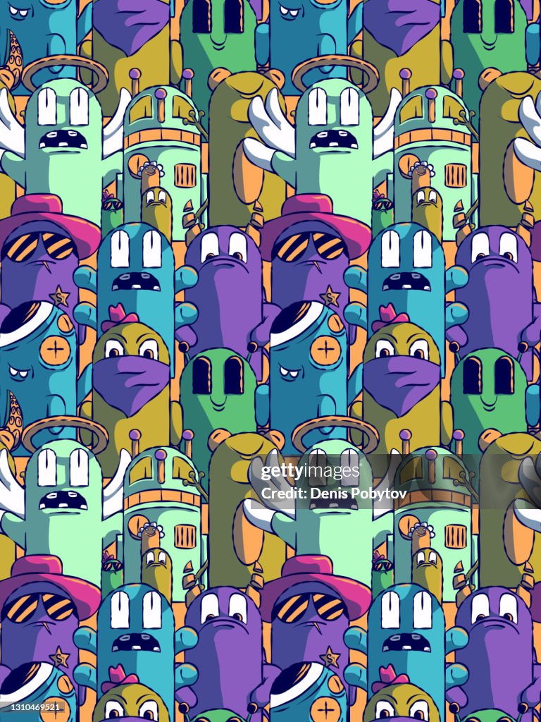 Illustration transparente drôle de doodle de dessin animé - caractères drôles.