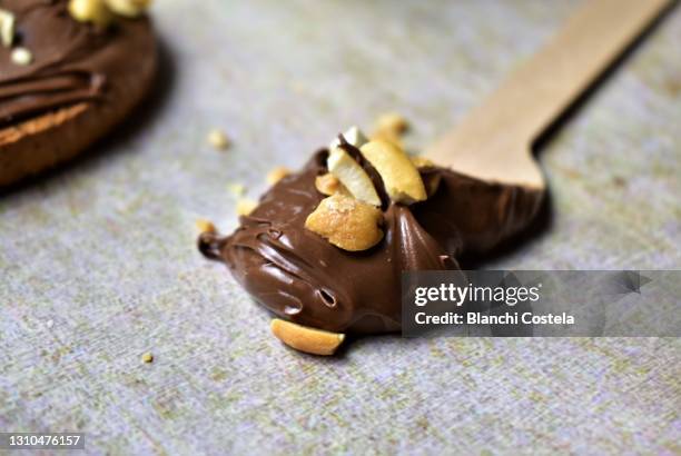 chocolate with nuts - nougat stock-fotos und bilder