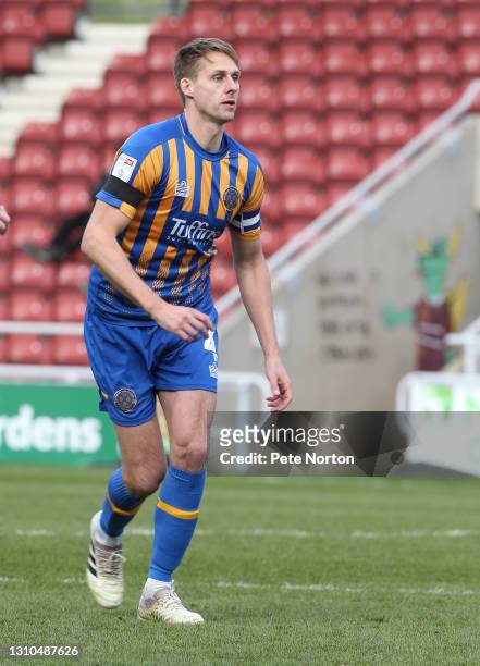 David Edwards of Shrewsbury Town in action during the Sky Bet League One match between Northampton Town and Shrewsbury Town at PTS Academy Stadium on...