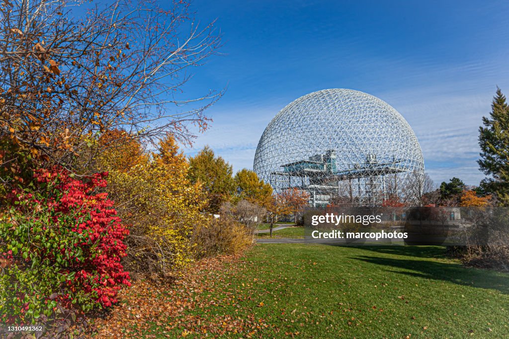The Montreal Biosphere in the fall.