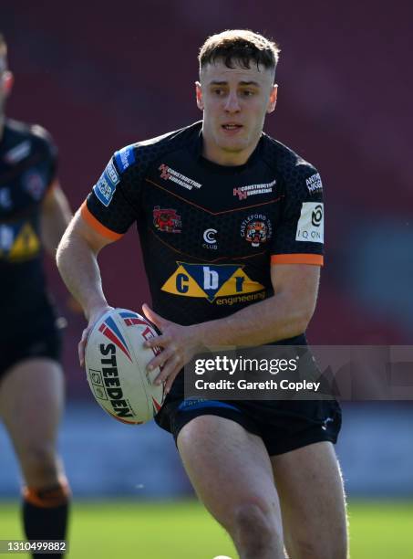 Jacob Trueman of Castleford during the Betfred Super League match between Leeds Rhinos and Castleford Tigers at Totally Wicked Stadium on April 02,...