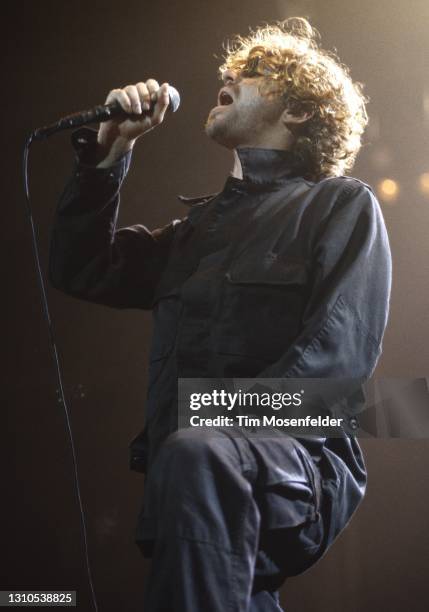 Michael Hutchence of INXS performs at San Jose Arena on April 8, 1994 in San Jose, California.