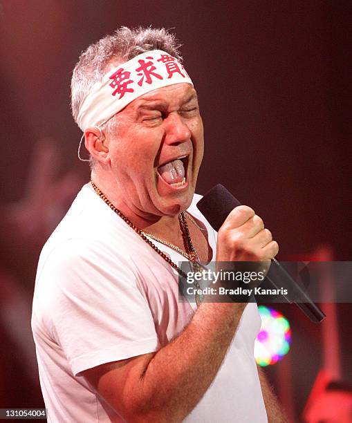 Jimmy Barnes of Cold Chisel performs on stage at the Brisbane Entertainment Centre on November 1, 2011 in Brisbane, Australia.