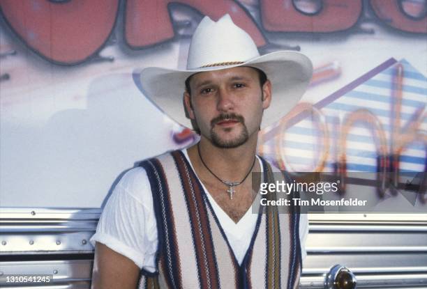 Tim McGraw poses at Santa Clara County Fairgrounds on August 3, 1994 in San Jose, California.