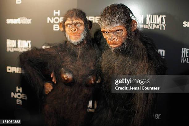 Heidi Klum and Seal attend Heidi Klum's 12th annual Halloween party at the PH-D Rooftop Lounge at Dream Downtown on October 31, 2011 in New York City.