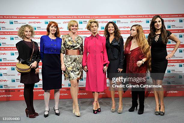 Sydne Rome, Rita Carlini, Manuela Morabito, Micaela Ramazzotti, Stefania Bara, Sara Pastore and Isabelle Adriani attend the "Il Cuore Grande Delle...